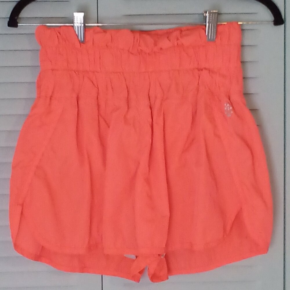 FREE PEOPLE FP MOVEMENT THE WAY HOME SHORTS WIDE SHIRRED HIGH-RISE WAIST SZ MED